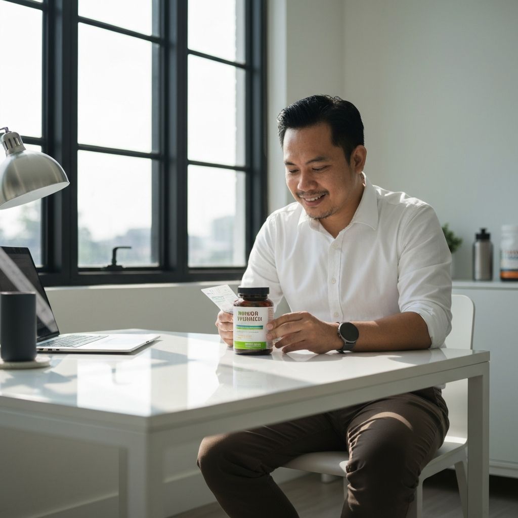 Man reviewing daily nutrition routine